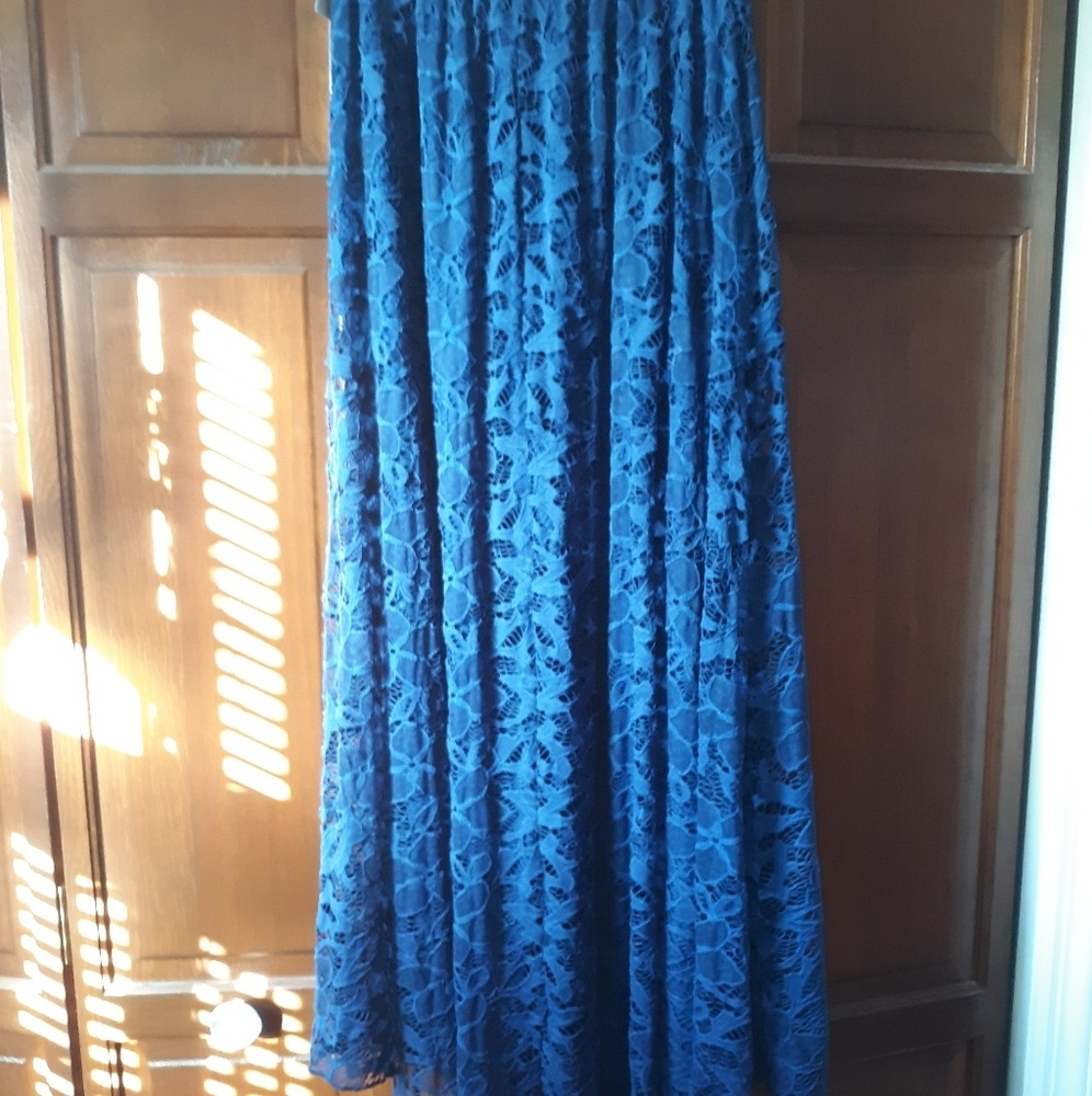 LuLaRoe Lucy Blue Lace Maxi Skirt💙